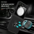 thumbnail image 2 of ELEHOLD for Samsung Galaxy Z Flip 5 Ring Stand Case, Hybrid Matte Back Case with 360°Rotatable Ring Holder Kickstand, Shockproof Magnetic Protective Case for Samsung Galaxy Z Flip 5, Black, 2 of 7