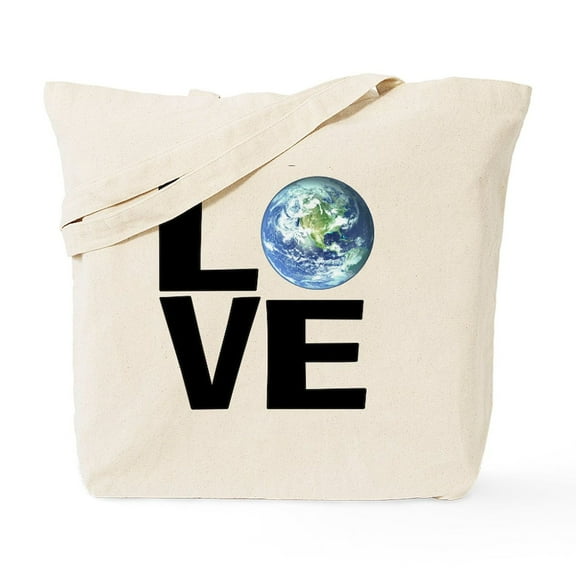 CafePress - I Love The World Tote Bag - Unisex Canvas Tote Bag, Beige, 1-Piece
