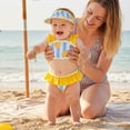 thumbnail image 2 of Tiny Cutey Baby Girl Swimsuit Toddler Summer Bikini Beach Bathing Suit with Hat for 12-18 Months, 2 of 8