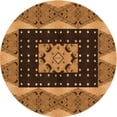 thumbnail image 1 of Ahgly Company Machine Washable Indoor Round Transitional Red Brown Area Rugs, 5' Round, 1 of 7