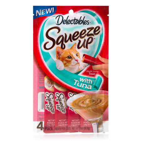 (4 pack) (4 Pack) Delectables Squeeze Up Cat Treats Tuna, 4 Count
