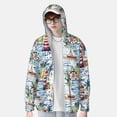 thumbnail image 2 of Fotbe Watercolor Sailboat Chaqueta con Protección Solar UPF 50+ para Hombre y Mujer, Camisa con Capucha y Bolsillos-Large, 2 of 7