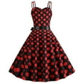 thumbnail image 5 of RMGVDSD Elegant Dresses For Women Vintage 1950S Polka Dot Party Dress Sleeveless Retro Evening Dresses A-Line Swing Sundress With Belt Women Dress Clothes, 5 of 9