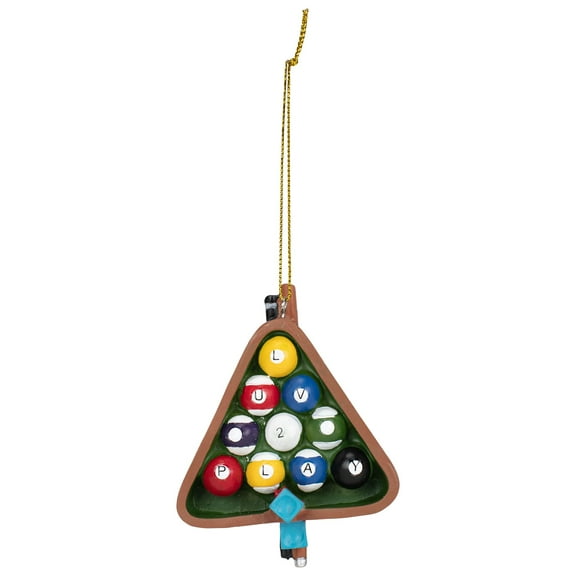 Ganz MX180243 Billiard Decorative Hanging Ornament, 3.75 Inches Height, Multicolor