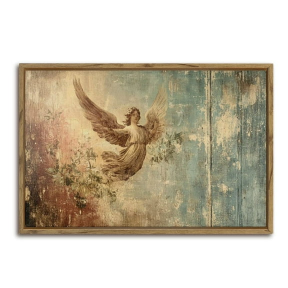 Angel Wings Vintage Art Horizontal Canvas Wall Art with Lightweight Foam Frame - Durable and Ready to Hang, Modern Decorative Print for Living Room, Bedroom, Or Office