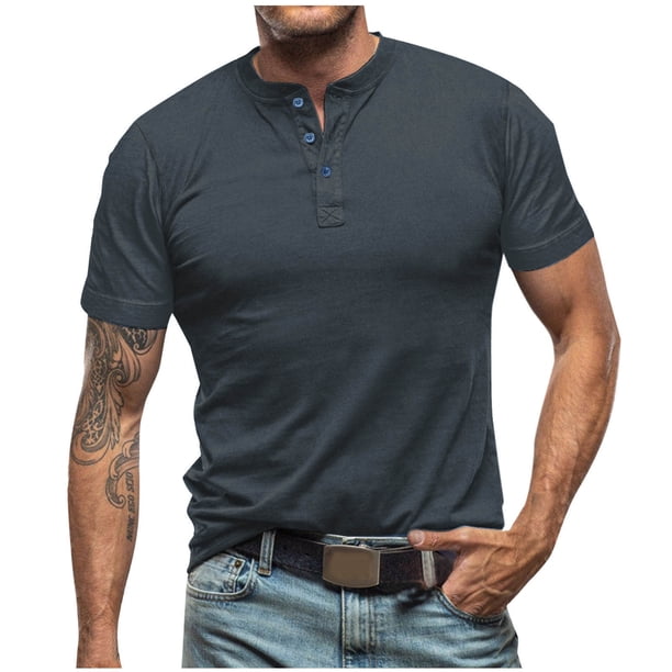 pstuiky camisetas de manga corta para hombre, Camisa casual de manga corta para hombre, estilo bolos vintage, estilo playero cubano, con botones, para verano ropa de hombre xxl