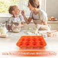 thumbnail image 6 of SUSWIM 2 Pack Silicone Muffin Pan & Cupcake Pans for Baking - 12 Cup Regular Size Egg Bites Molds （0range）, 6 of 6