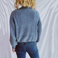 thumbnail image 5 of Women's Fashion Casual Round Neck Pullover Solid Color Long-sleeve Sweater Top for Everyday Style, Comfortable and Chic Top for Women,Blue,L, 5 of 7