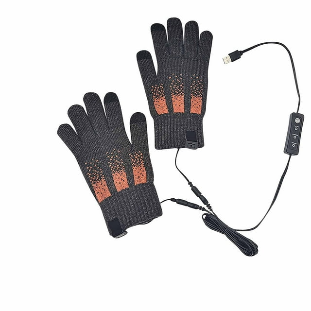 RXIRUCGD Winter Gloves Heated And Warm Gloves All Finger Adjustable Temperature Heating Gloves Removable And Washable( Gray )