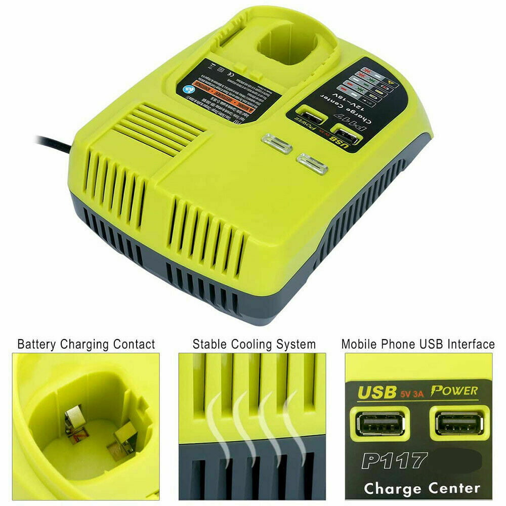 for Ryobi Battery P117 3A Li-ion And Ni-MH/NI-CD Rechargeable Battery  Charger for Ryobi 12-18V Battery P100 P103 P107 P108 BPL1820 BPP1820 EU  Plug