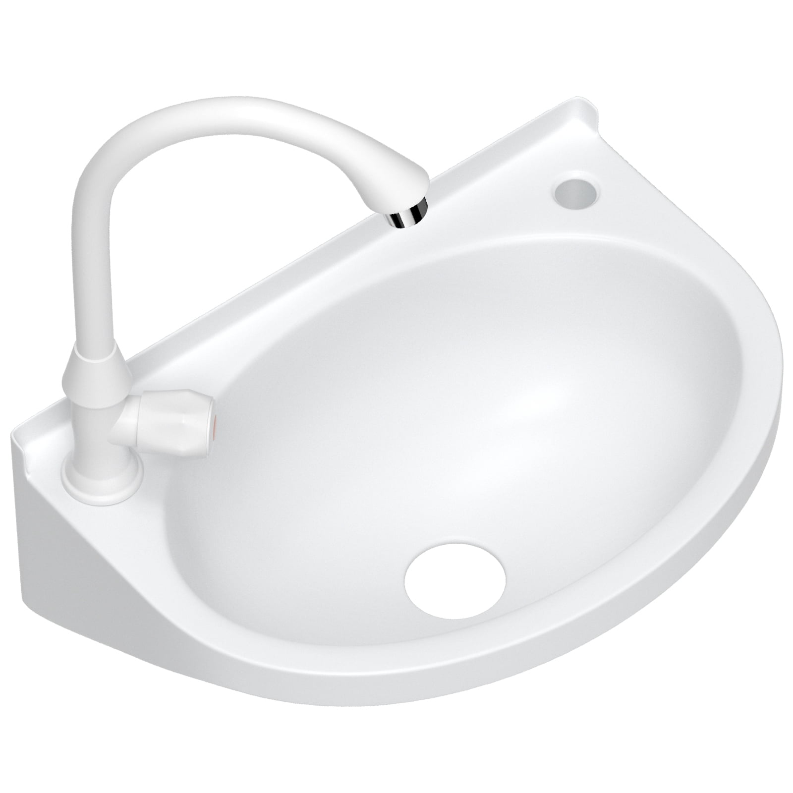 2-in-1 Outdoor Garden Water Fountain and Faucet No-Punch Bathroom Wash Basin