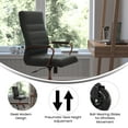 thumbnail image 6 of BizChair High Back Black LeatherSoft Executive Swivel Office Chair with Rose Gold Frame, Arms, and Transparent Roller Wheels, 6 of 9