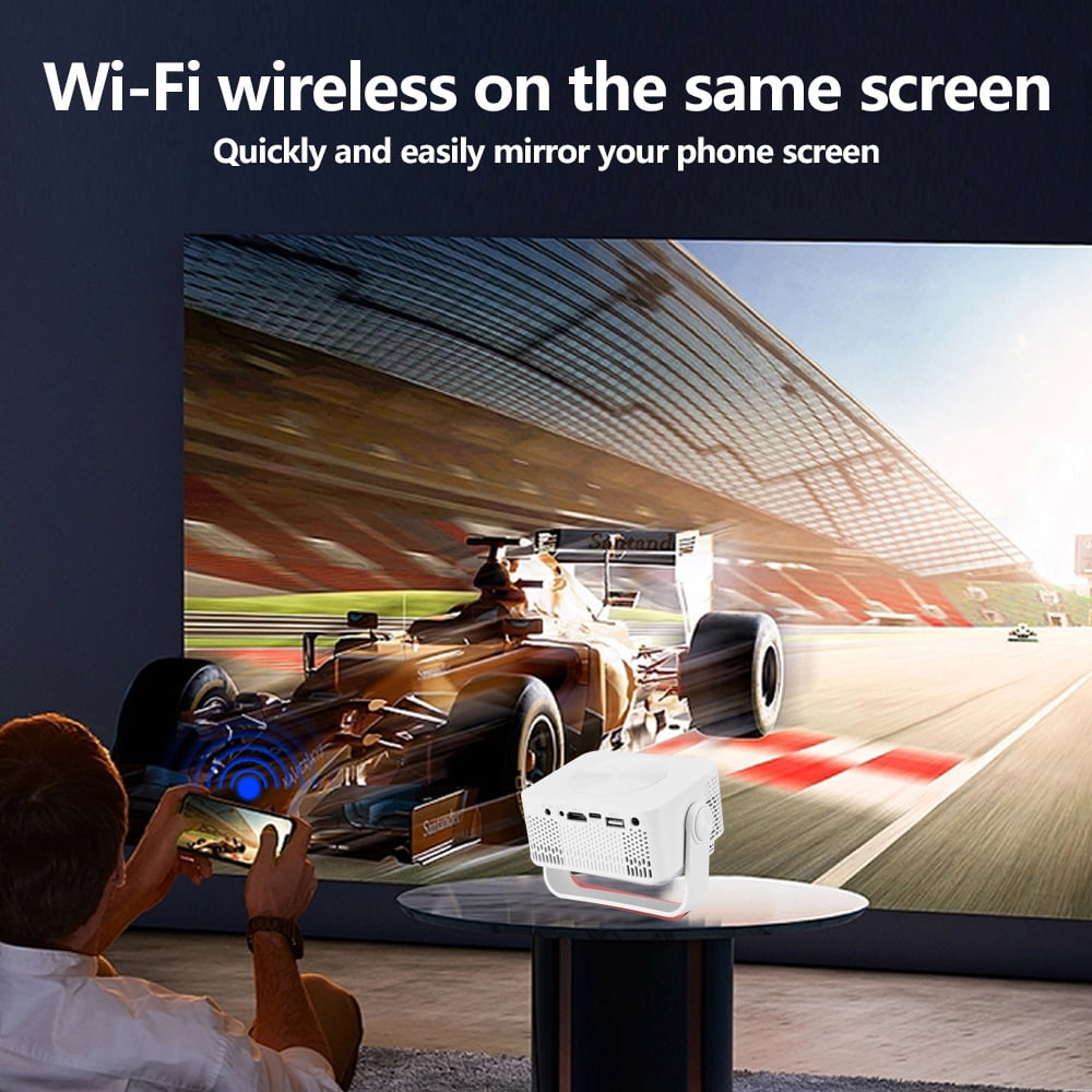 Mini Projector with WiFi , Native 1080P Projector , Projectors for Outdoor Movies Home Theater Built-in Speaker Android11 Dual WiFi6 Allwinner 1080p Compatible with iPhone/Android/PS4/Laptop