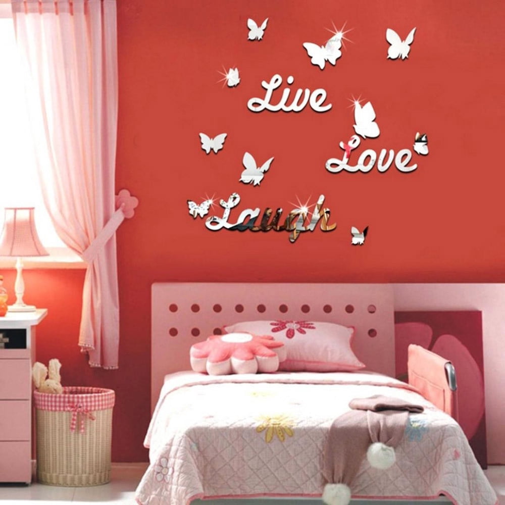 Ilh Live Laugh Love Quote Removable Wall Art Stickers Mirror Decal Diy Room Decor D Walmart Com Walmart Com