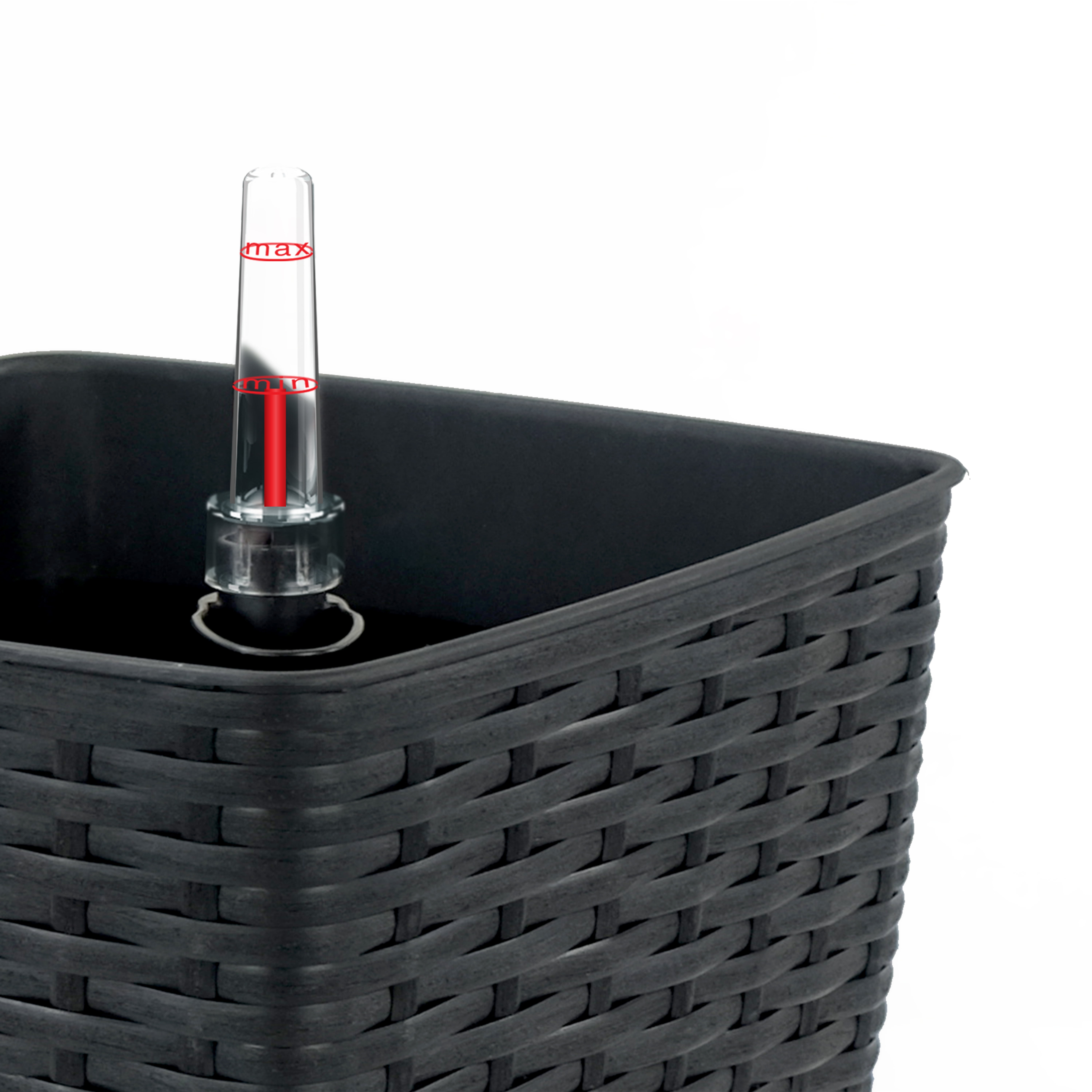 2 pack Self-watering Planter - Hand Woven Wicker - Thin Square