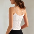 thumbnail image 5 of ChoXxx Women's Lace Backless Camisole Removable Padding Braless Strap Casual White M, 5 of 7
