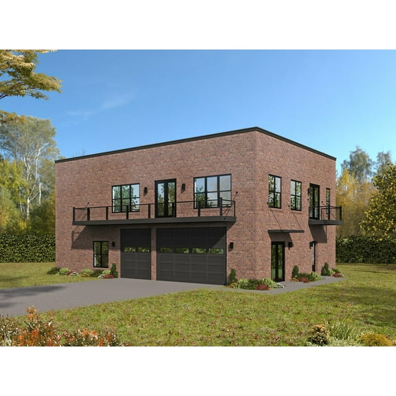 763-1498: Luxury Contemporary 2 Bed, 4 Bath Luxury Home Plan, 3898 Sq Ft: Full Blueprints with License to Build by Home Plan Marketplace - Lesuto