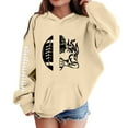 thumbnail image 2 of Tfken Hoodies For Girls Kids Long Sleeve Rugby Print Tops Comfortable Outdoor Sweatshirt Size 18-24 Months Beige, 2 of 4