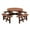 Brown | 8 Person, variant on IVV 8 Person Wood Picnic Table, Outdoor Round Picnic Table with 4 Built-in Benches, Umbrella Hole, Outside Table and Bench Set for Patio, Backyard, 500lbs Capacity Per Bench, Natural