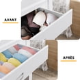 thumbnail image 2 of Caja de almacenamiento plegable y lavable de 2 piezas, organizador de tela Oxford para sujetadores y leggings, con 6 compartimentos para ropa interior, color gris claro, 2 of 5