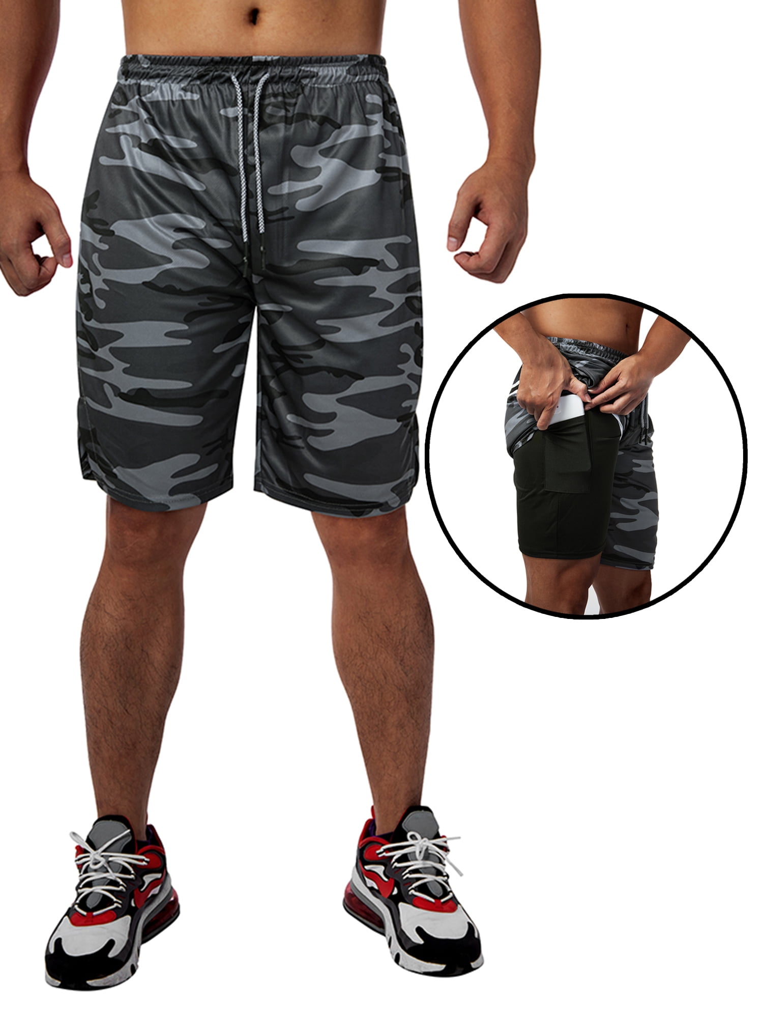 Mens Sport Shorts Workout Running Shorts QuickDry Lightweight Athletic