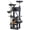 Dark Gray, variant on PAWZ Road 77" Cat Tree Multilevel Play Tower Enlarged Condo Hammock Sisal Scratching Posts Pads, Gray