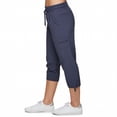 thumbnail image 4 of WTXUE Women'S Pants, Slacks Active Women's Relaxed Lightweight Woven Cargo Capri Pant, Pantalones De Mujer, Purplish blue, 4 of 7