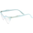 thumbnail image 4 of zeroUV Female Women's Retro Rhinestone Embellished Clear Lens Cat Eye Glasses 51mm (Mint / Clear) - 51mm, 4 of 5