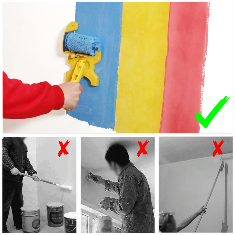 Ausdtools Paint Roller Brush Kit Interior Wall Painting Brush Tools with Sticks Paint Rollers Handle Tool Paint Edger Set Transform Your Room in Just