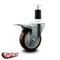 thumbnail image 2 of 4 Inch Maroon Poly Swivel 1-3/8 Inch Expanding Stem Caster Total Lock Brake SCC, 2 of 2