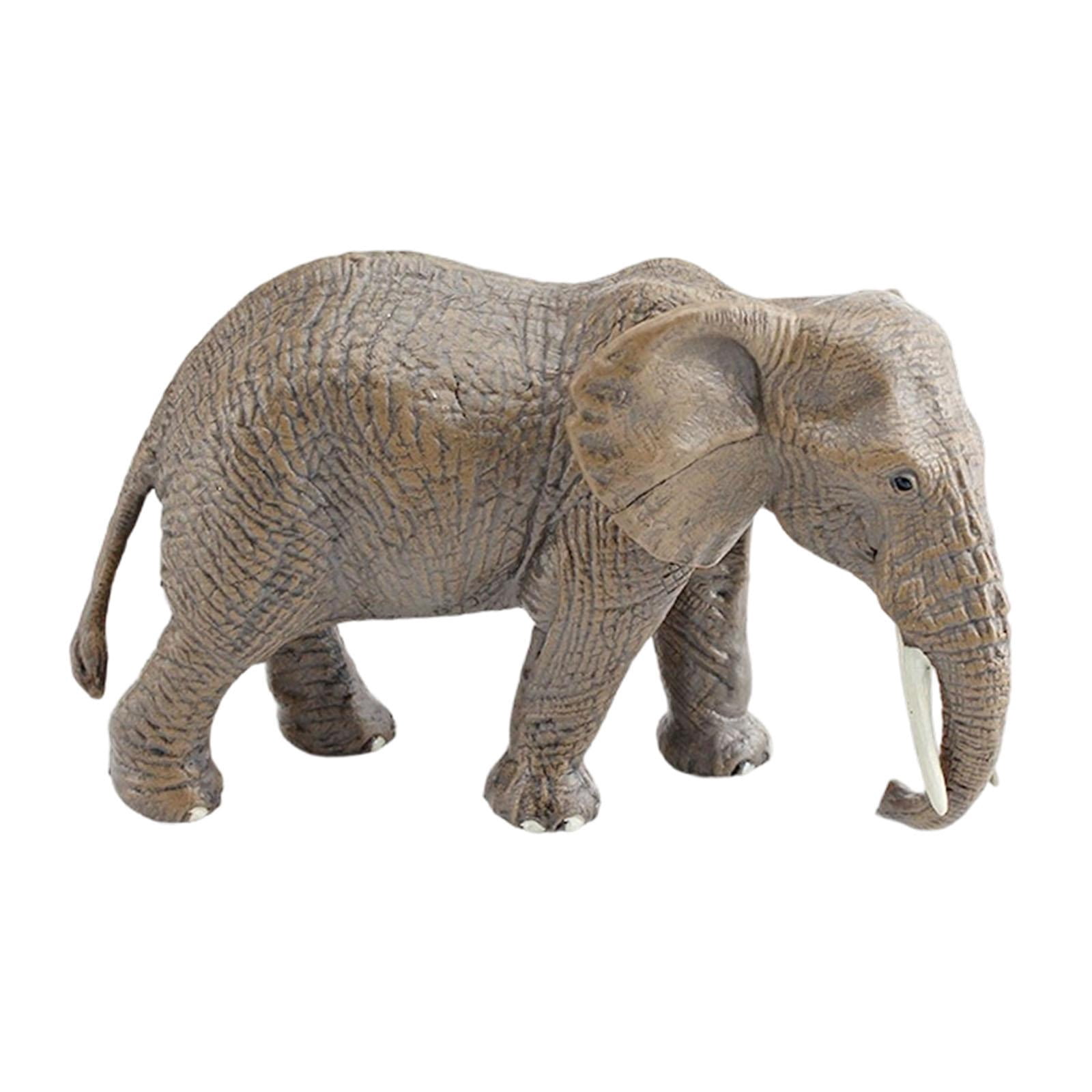 Elephant Model Animal Toy Desktop Ornament Hand Painted PVC Educational Gift for Boys Girls Living Room Office