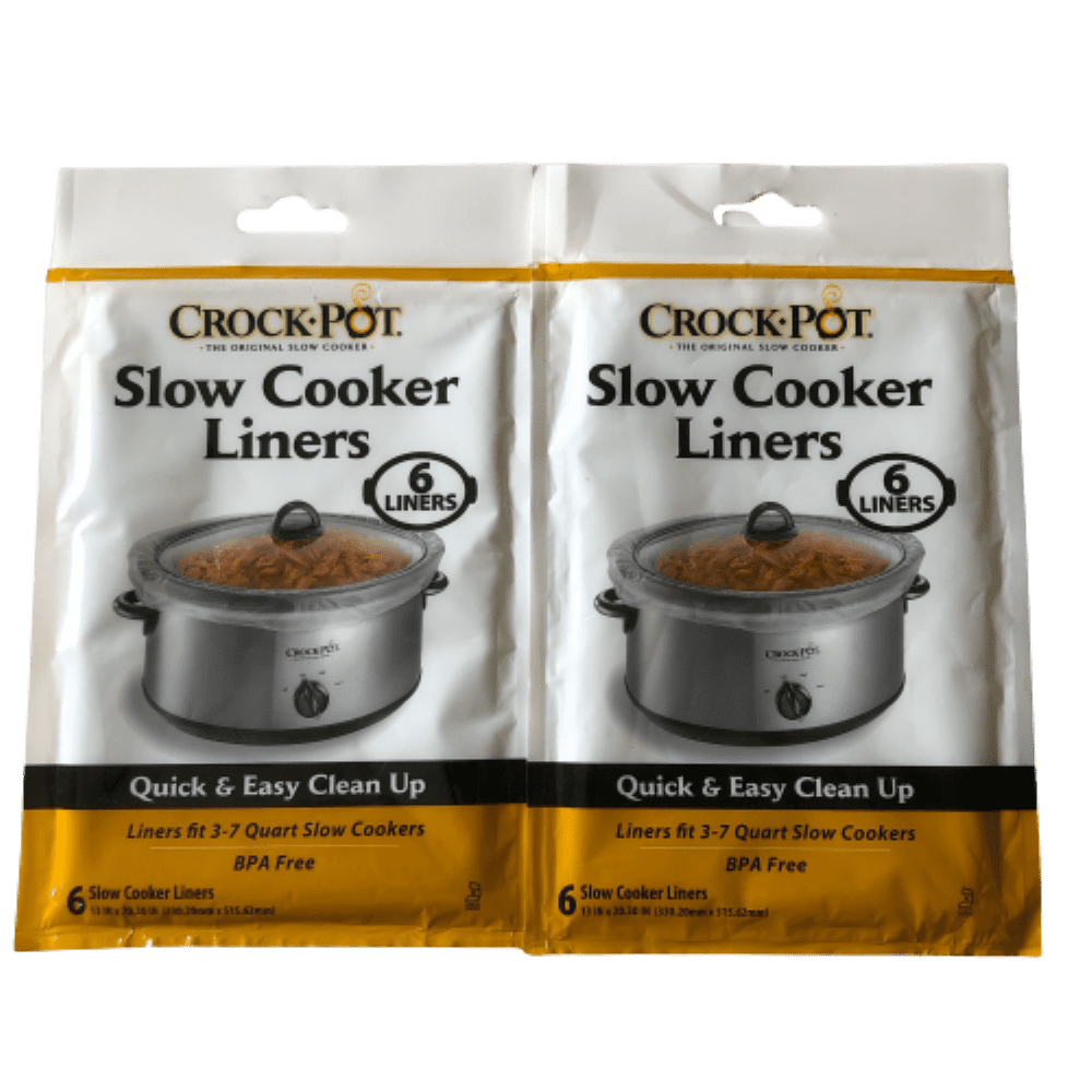 Crock-Pot Slow Cooker Liners Fits 3-7 Quart Home Cookers 6-Liners -2 Pack 