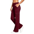 thumbnail image 6 of Inleife Women Solid Cargo Yoga Pants High Waist Flared Workout Trousers Multi Pockets Casual Daily Loungewear, 6 of 6