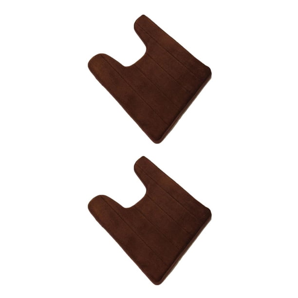Monstrate Alfombra de baño en forma de U Absorbente de agua Antideslizante Elástico Agradable para la piel Alfombra de baño Alfombra de baño Color café 40*60cm 2piezas Monstrate CBP005181