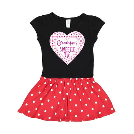 

Inktastic Grampa s Sweetie Pie with Pink Hearts Gift Toddler Girl Dress