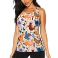 thumbnail image 1 of Balery Cute Chickens Camiseta sin mangas estampada ligera para mujer, tops de entrenamiento sin mangas, camisetas de yoga transpirables de secado rápido.-Large, 1 of 7