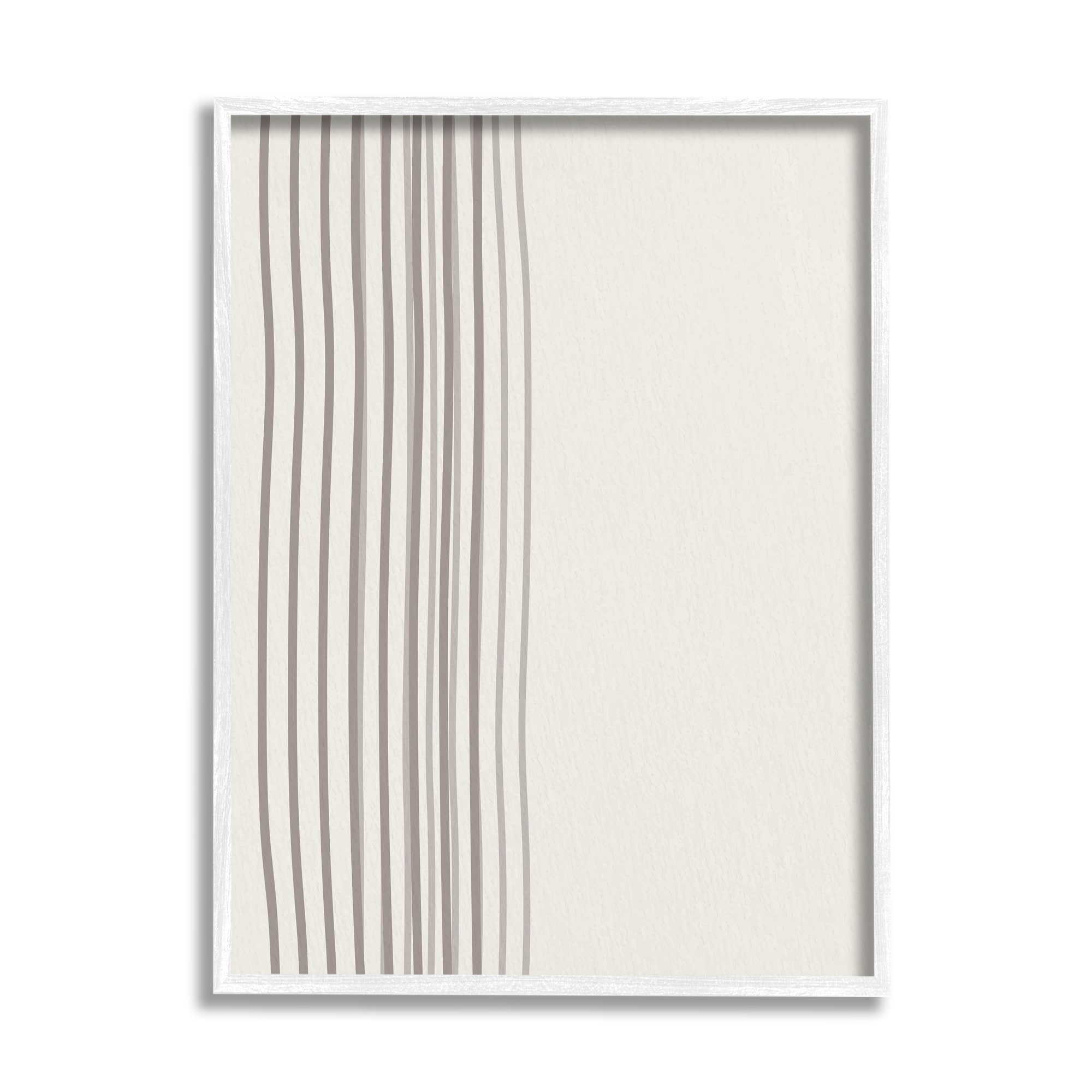 Stupell Industries Minimal Striped Lines Neutral Tone Visual Design Framed Wall Art, 11 x 14, Design by Kim Allen