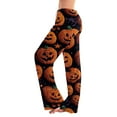 thumbnail image 2 of LHVUOA Halloween Womens Pajama Pants Super Soft Cute Halloween Print Pajamas Comfortable Elastic Waist PJs with Pockets, 2 of 7