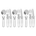 thumbnail image 3 of Juego de 3 cubiertos plegables portátiles de acero inoxidable, cuchara, tenedor y cuchillo para picnic y cena., 3 of 14