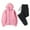 Pink, variant on Bpmpbo Couples Two-Piece Set Fleece Lined Zip Up Hoodie and Jogger Pants, Matching Winter Sweatsuit for Men and Women