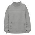 thumbnail image 3 of TZZQ Women Mock Neck Pet Pouch Hoodie Sweatshirt with Cat Carrier Pouch Oversized Cat Carrier Hoodie with Pull Pocket for Dogs Soft Snack Hoodies Cut Kitten Puppy Holder Pullover Top Grey S, 3 of 4