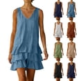 thumbnail image 1 of XiYing Robes d'Été pour Femmes, Robe Maxi d'Été Sans Manches à Col en V pour Femmes - Coupe Ample Décontractée pour la Plage et les Vacances, Design Uni, Taille Unique (Lot de 1), 1 of 8