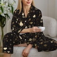 thumbnail image 6 of Picia Casino Pattern Women’s Long-Sleeve Sleepwear Set - Soft 2-Piece Loungewear with Pockets, Comfy PJs for Relaxing Nights-X-Large, 6 of 7