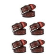 thumbnail image 2 of relayinert Classy And Durable PU Belt For Men Wear-resistant And Fine Workmanship Coffee Red-Brown 105cm 5Set, 2 of 6