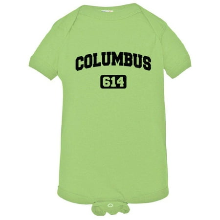 

PleaseMeTees™ Baby Columbus 614 CBUS Area Code Distressed HQ Jumpsuit
