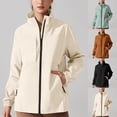 thumbnail image 1 of Sentmoon Waterproof Jacket Oversized Long Sleeve Woman Coat Zipper Solid Color Windproof Women’s Hoodie Fall and Winter Soft and Comfortable for Backpacking and Camping, 1 of 6