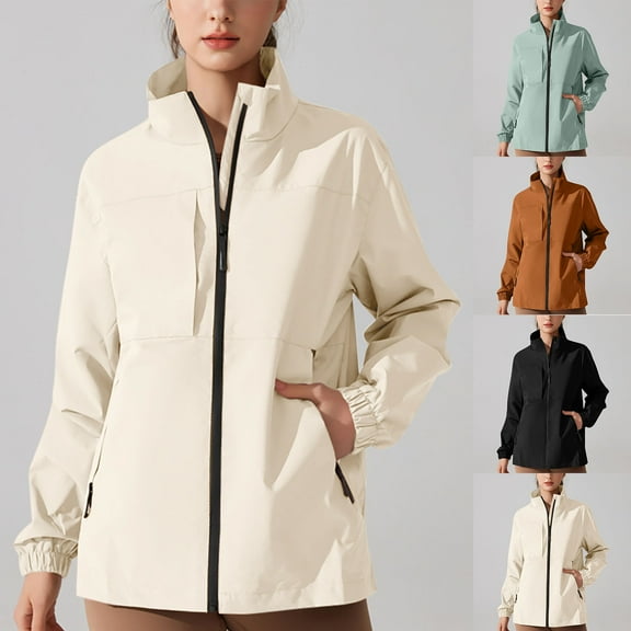 BXINGOHAI Rain Jacket Women Waterproof Lightweight Rain Jacket With Hood Packable Raincoat with Pockets Brown 3XL