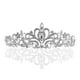 thumbnail image 3 of EeaseMX Delicada tiara con corona y diadema de cristal brillante para novia, fiesta de graduación (plata), 3 of 8
