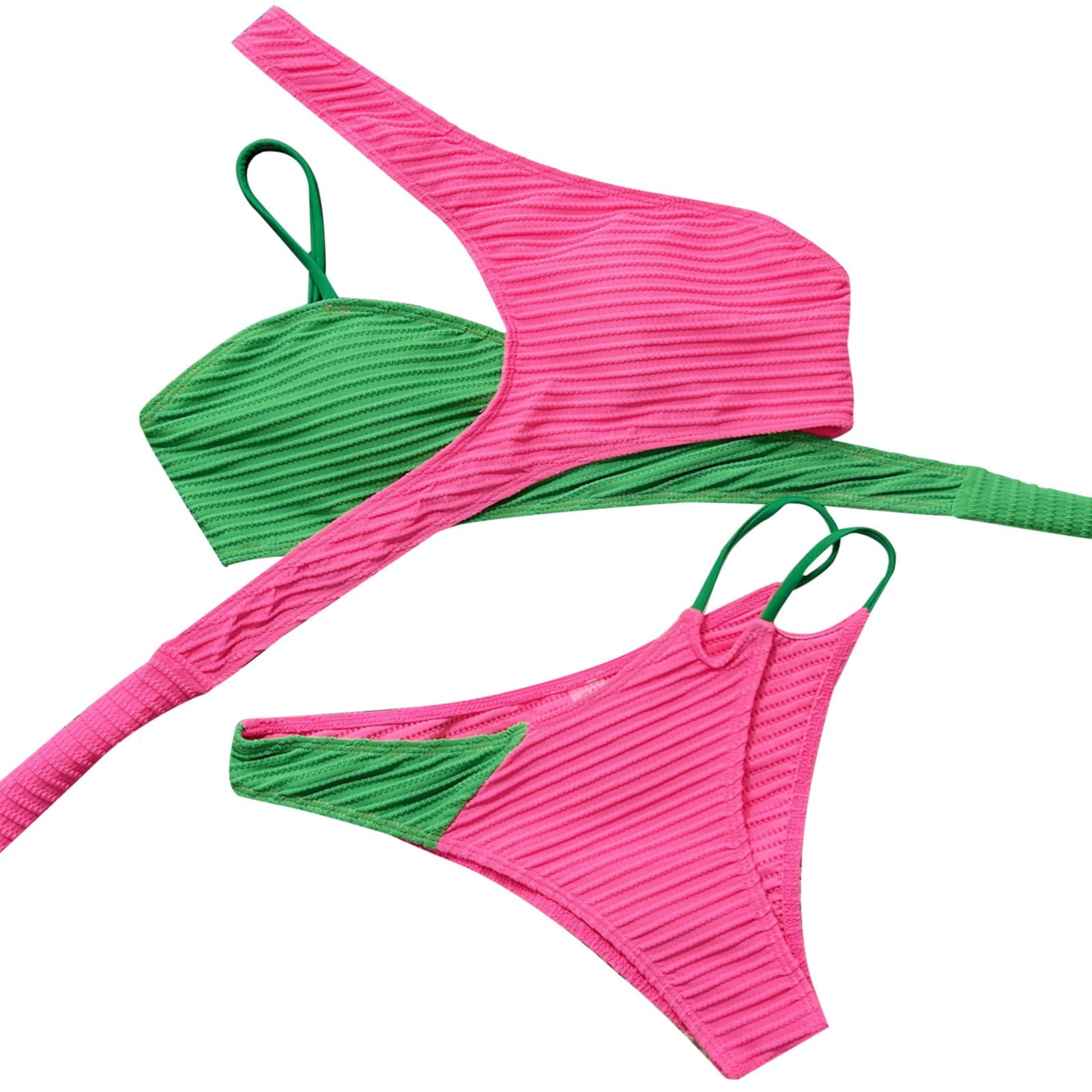 Ladies Two Piece Swimsuit Two Tone Bikini Beach Swimsuit - Walmart.com