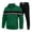 Green, variant on Mens Tracksuit Full Set 2 Piece Outfit Zip Up Hoodies Sweatshirt Lounge Pants with Pockets Casual Loose Sweatsuit Color Block Joggings Activewear Tacksuit Sets
